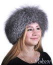 Шапка-боярка "Легенда" из блюфроста на коже
