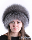 Зимняя "Шапка-шар Мерси" из меха чернобурки