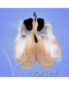 Меховые варежки из рыжей лисы RF02
