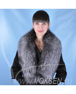 Меховой воротник из чернобурки длинный